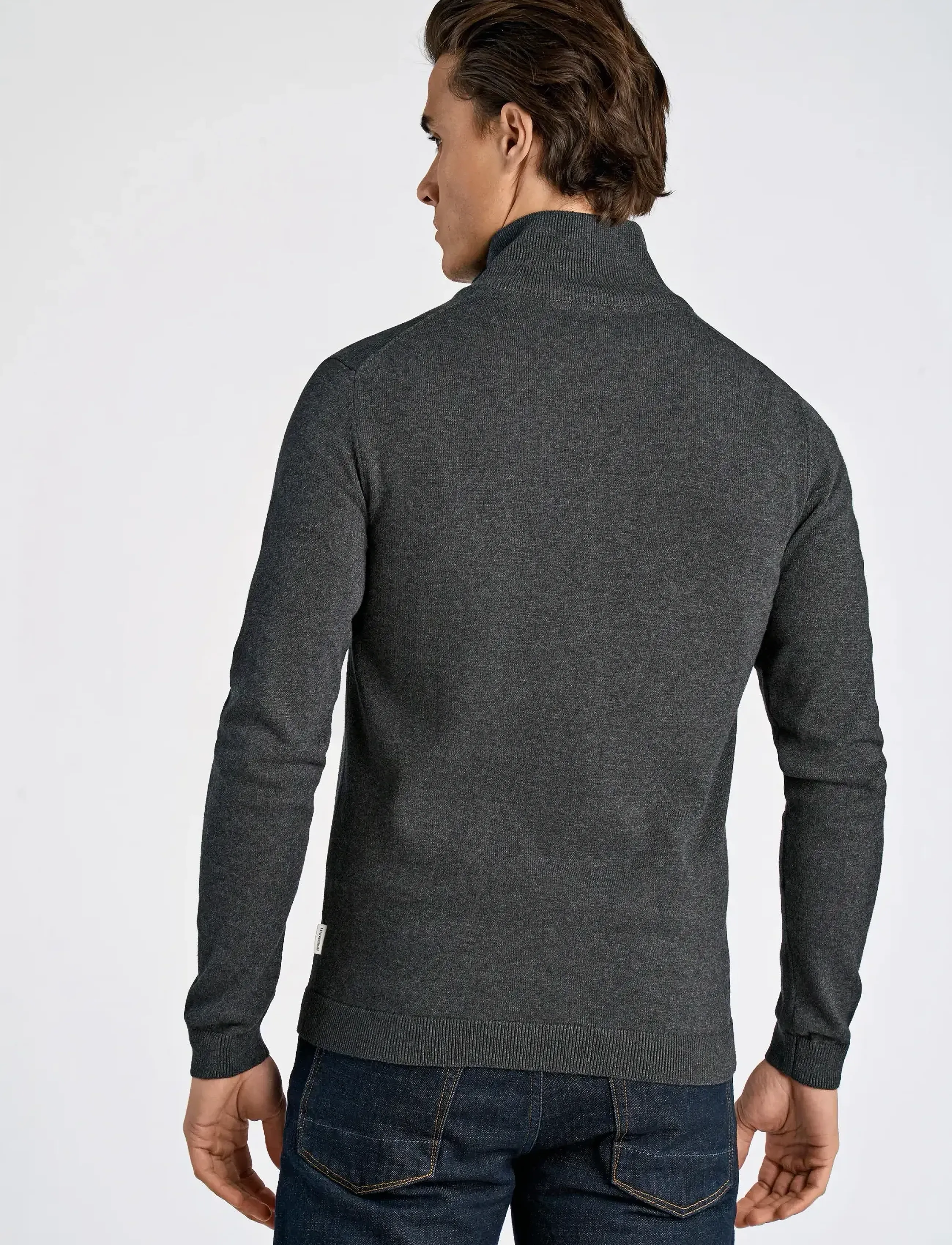 Lindbergh - 100% recycle knit full zip - polokrage - charcoal - 3