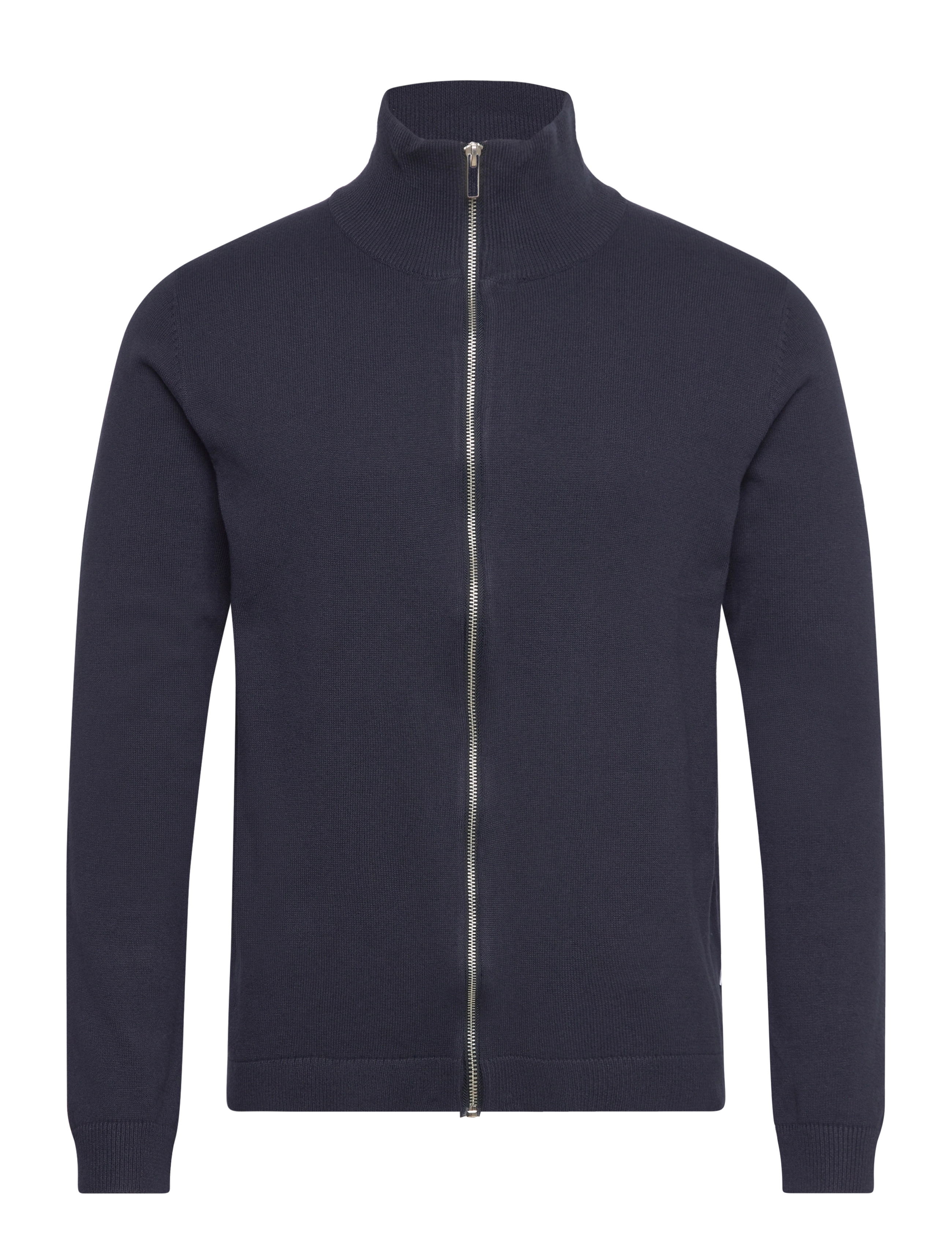 Lindbergh 100% recycle knit full zip - Turtlenecks - NAVY / navy