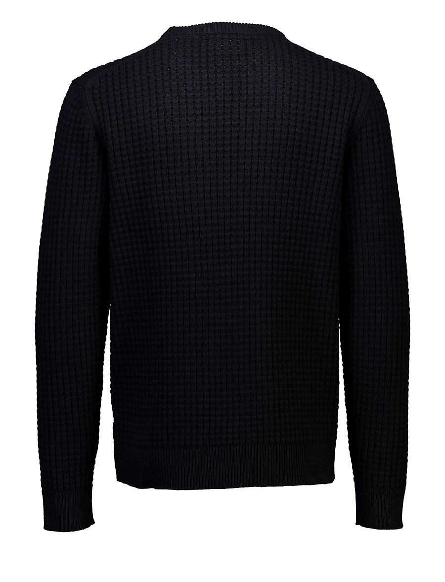Lindbergh - Structure o-neck knit - black - 2