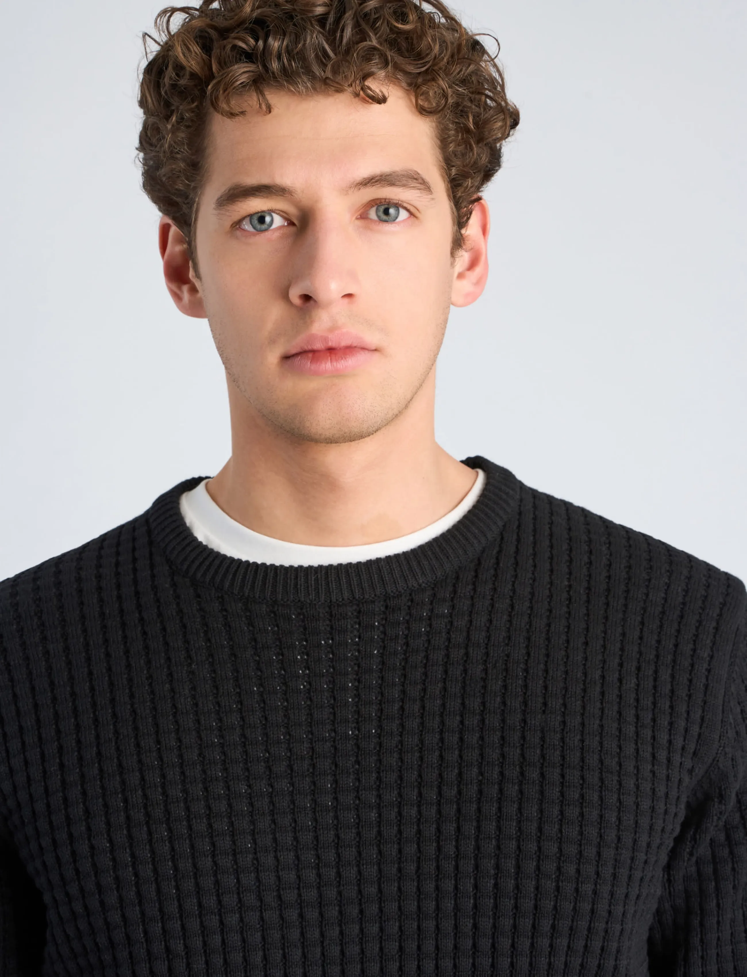 Lindbergh - Structure o-neck knit - black - 5
