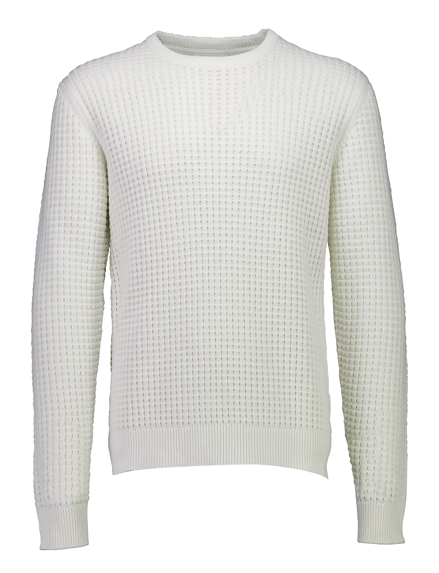Lindbergh - Structure o-neck knit - white - 1