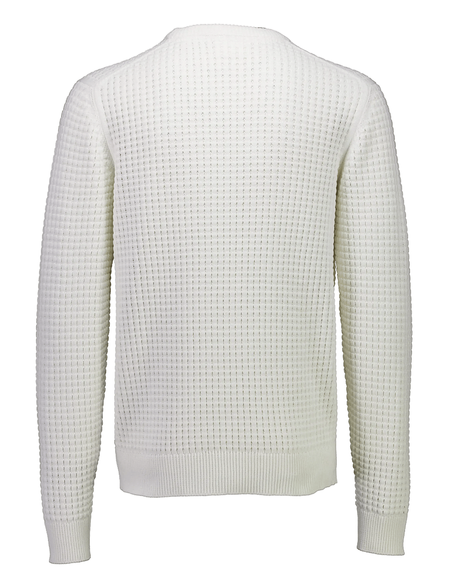 Lindbergh - Structure o-neck knit - white - 2
