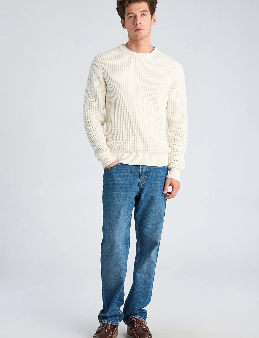 Lindbergh - Structure o-neck knit - white - 0