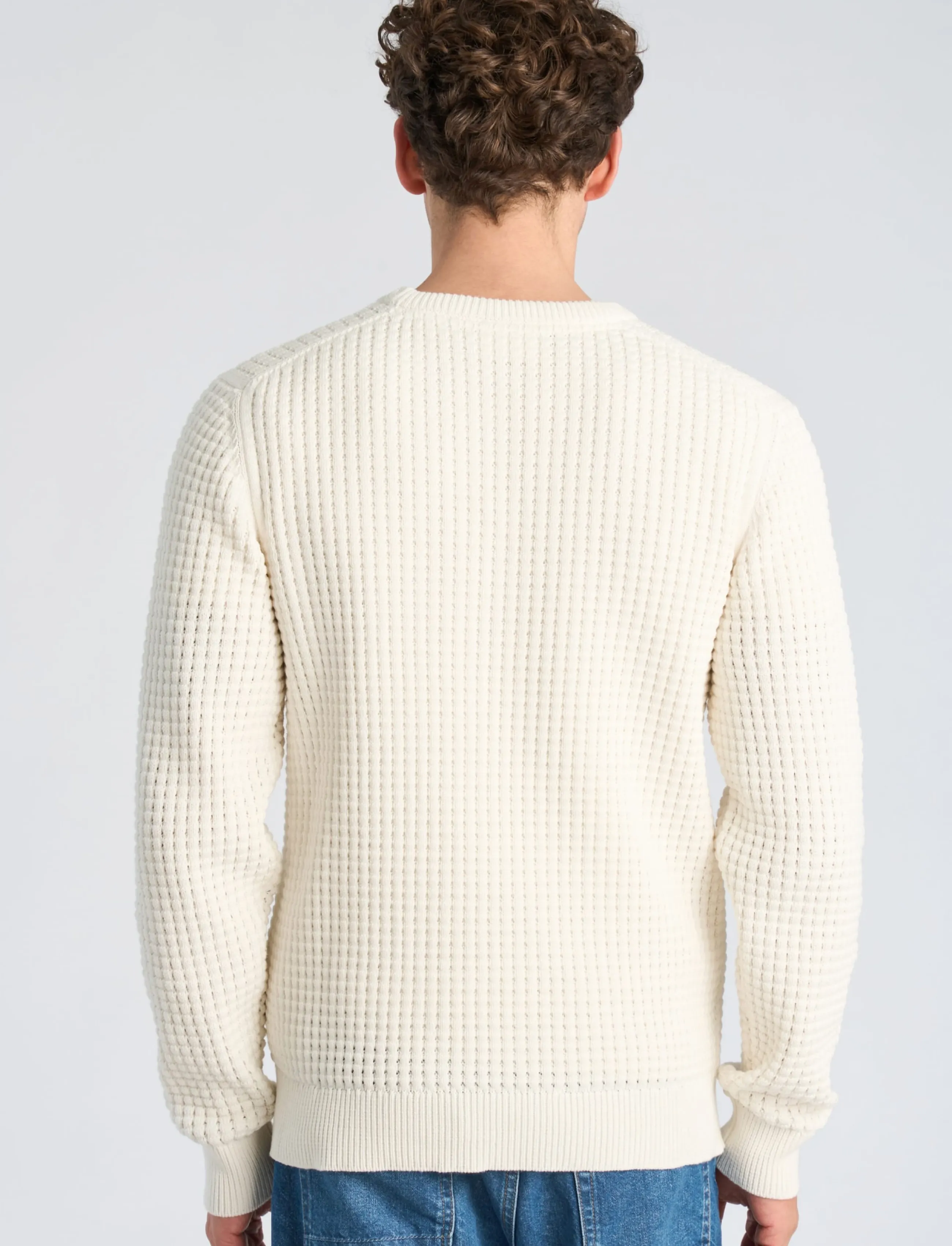 Lindbergh - Structure o-neck knit - white - 4