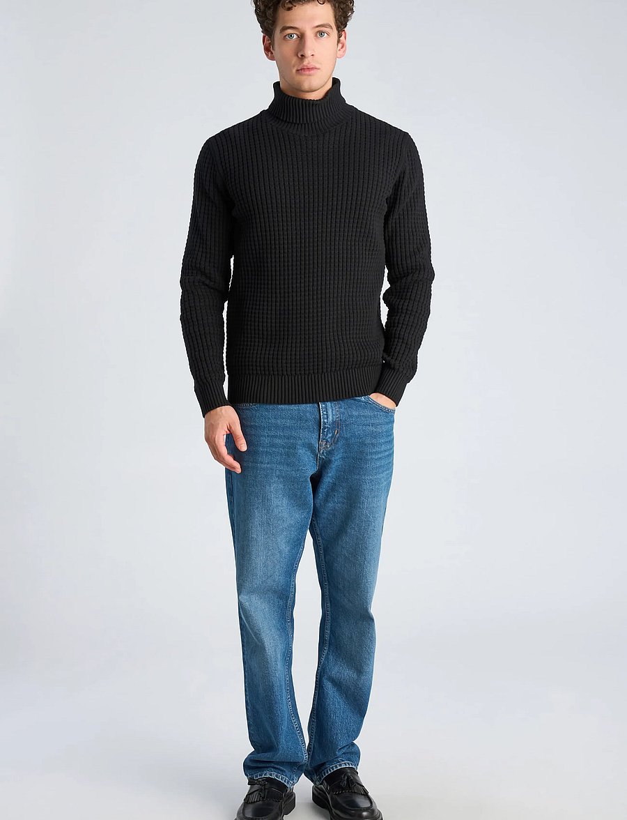Lindbergh - Structure roll-neck knit - kõrge kaelusega - black - 0