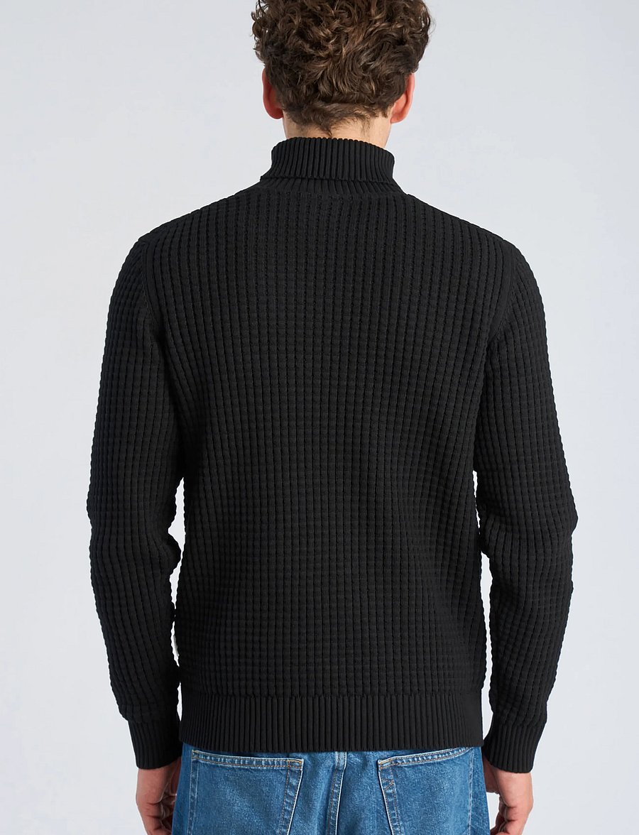 Lindbergh - Structure roll-neck knit - kõrge kaelusega - black - 4