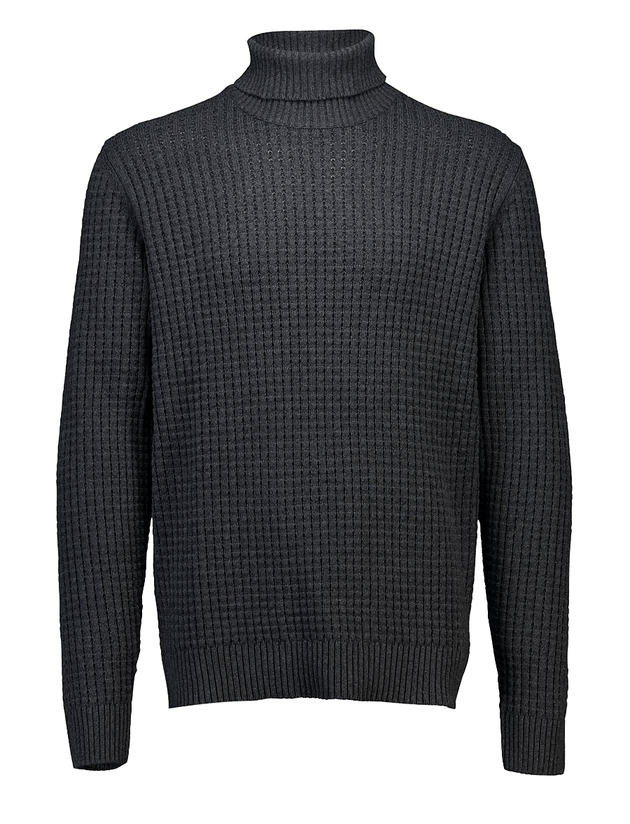 Lindbergh - Structure roll-neck knit - kõrge kaelusega - charcoal mel - 1