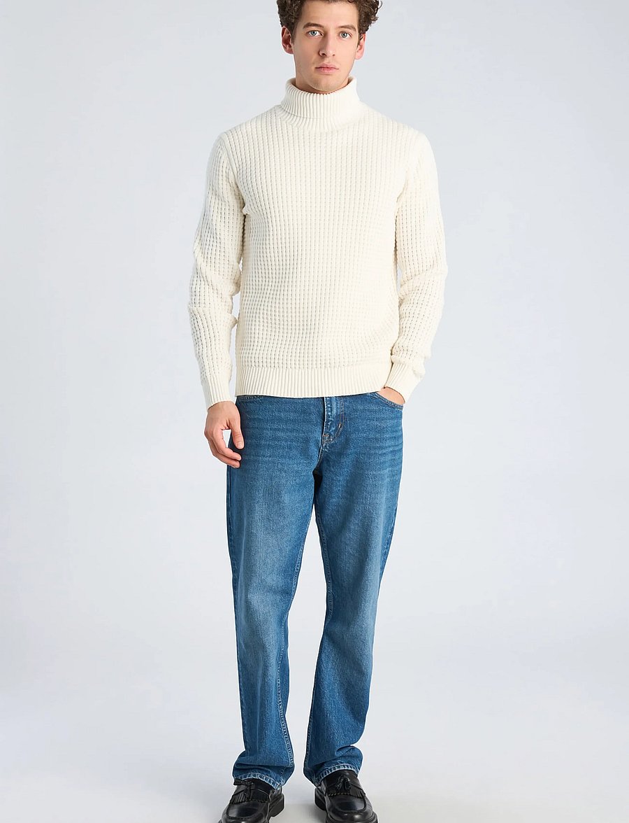 Lindbergh - Structure roll-neck knit - kõrge kaelusega - white - 0