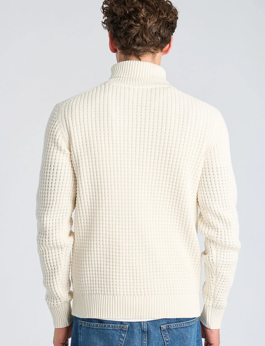 Lindbergh - Structure roll-neck knit - kõrge kaelusega - white - 4