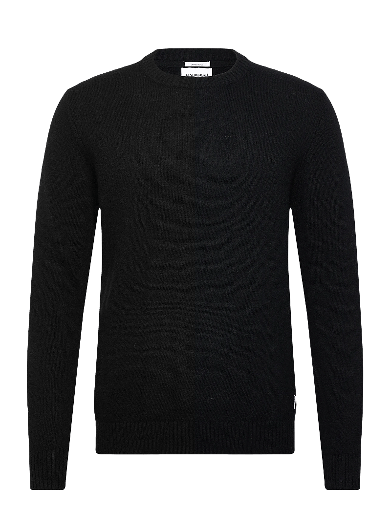 Lindbergh - Lambswool o-neck knit - ronde hals - black - 0