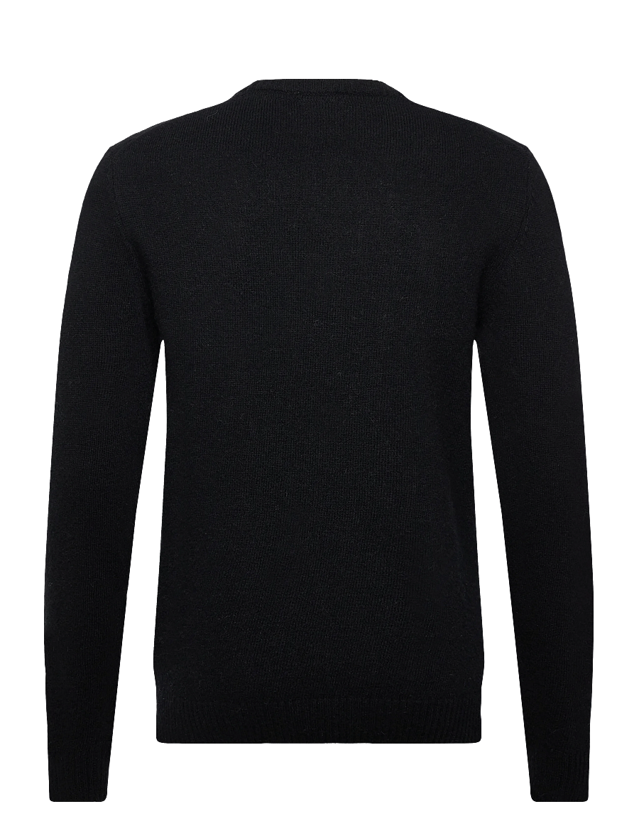 Lindbergh - Lambswool o-neck knit - okrągły dekolt - black - 1