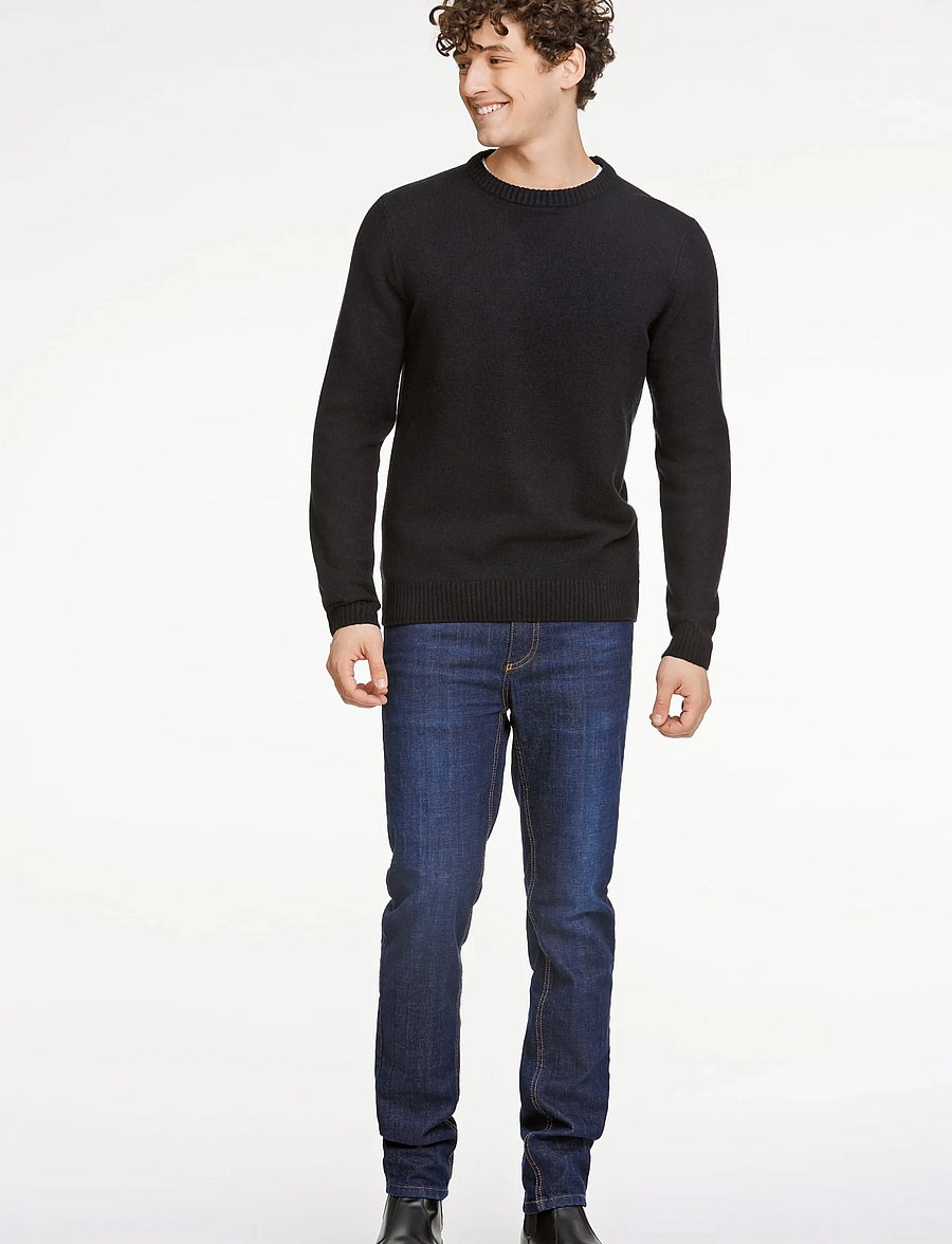 Lindbergh - Lambswool o-neck knit - rundhals - black - 0