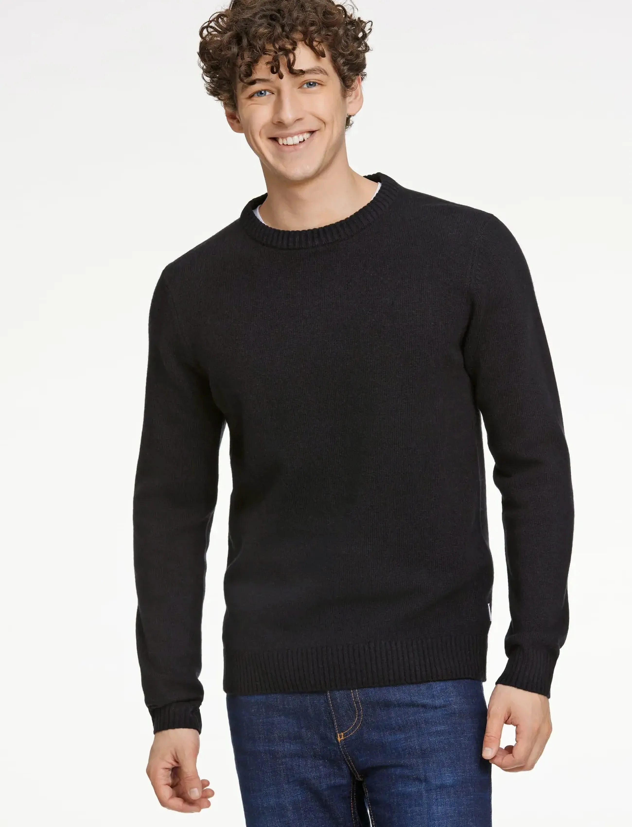 Lindbergh - Lambswool o-neck knit - stickat - black - 2