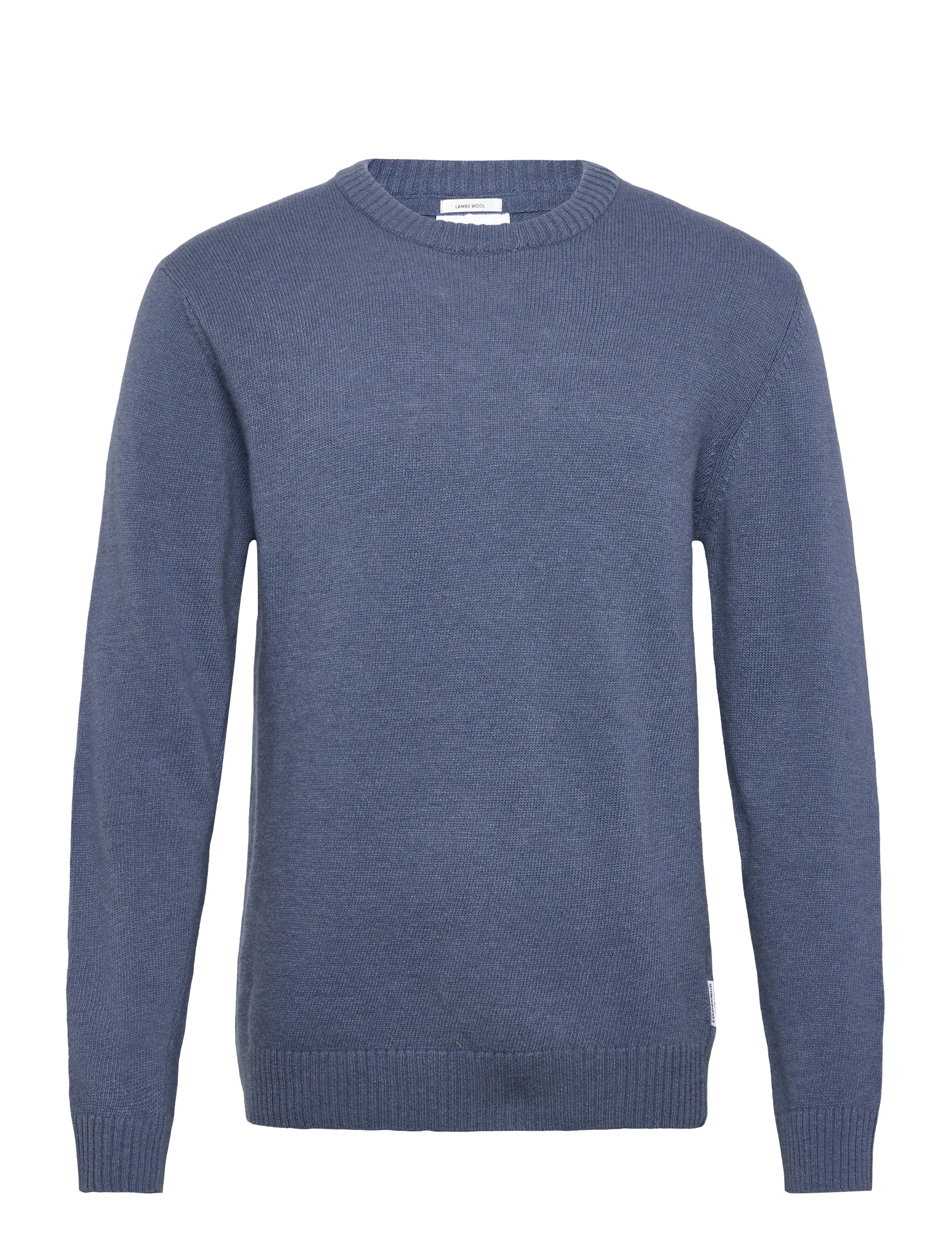 Lambswool o-neck knit - BLUE ICE MEL