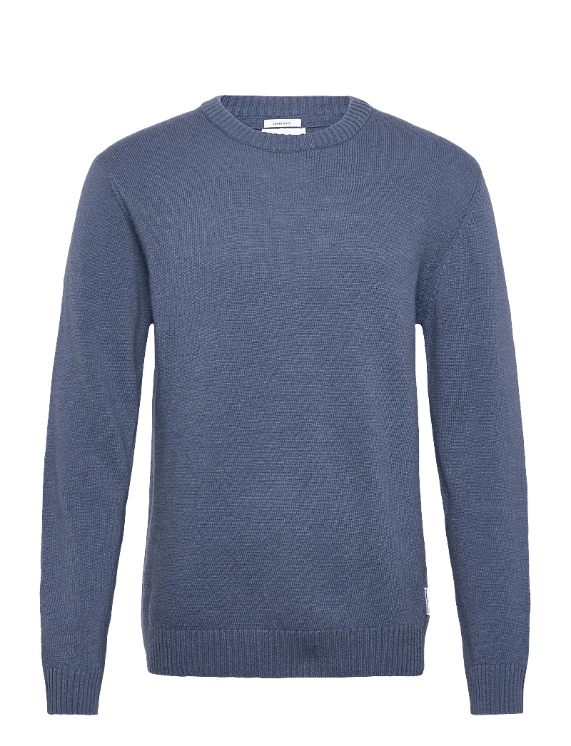 Lindbergh - Lambswool o-neck knit - Ümmarguse kaelusega kudumid - blue ice mel - 1