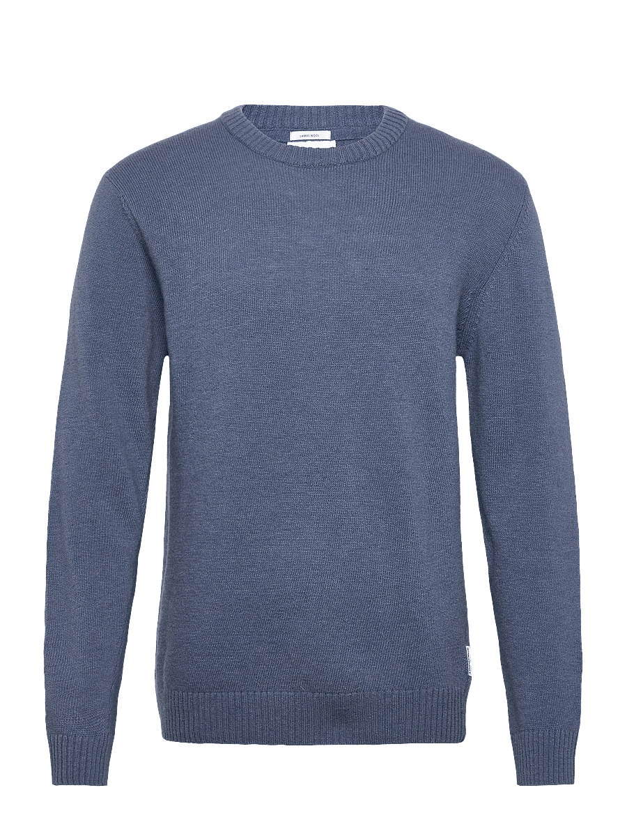 Lindbergh - Lambswool o-neck knit - Ümmarguse kaelusega kudumid - blue ice mel - 1