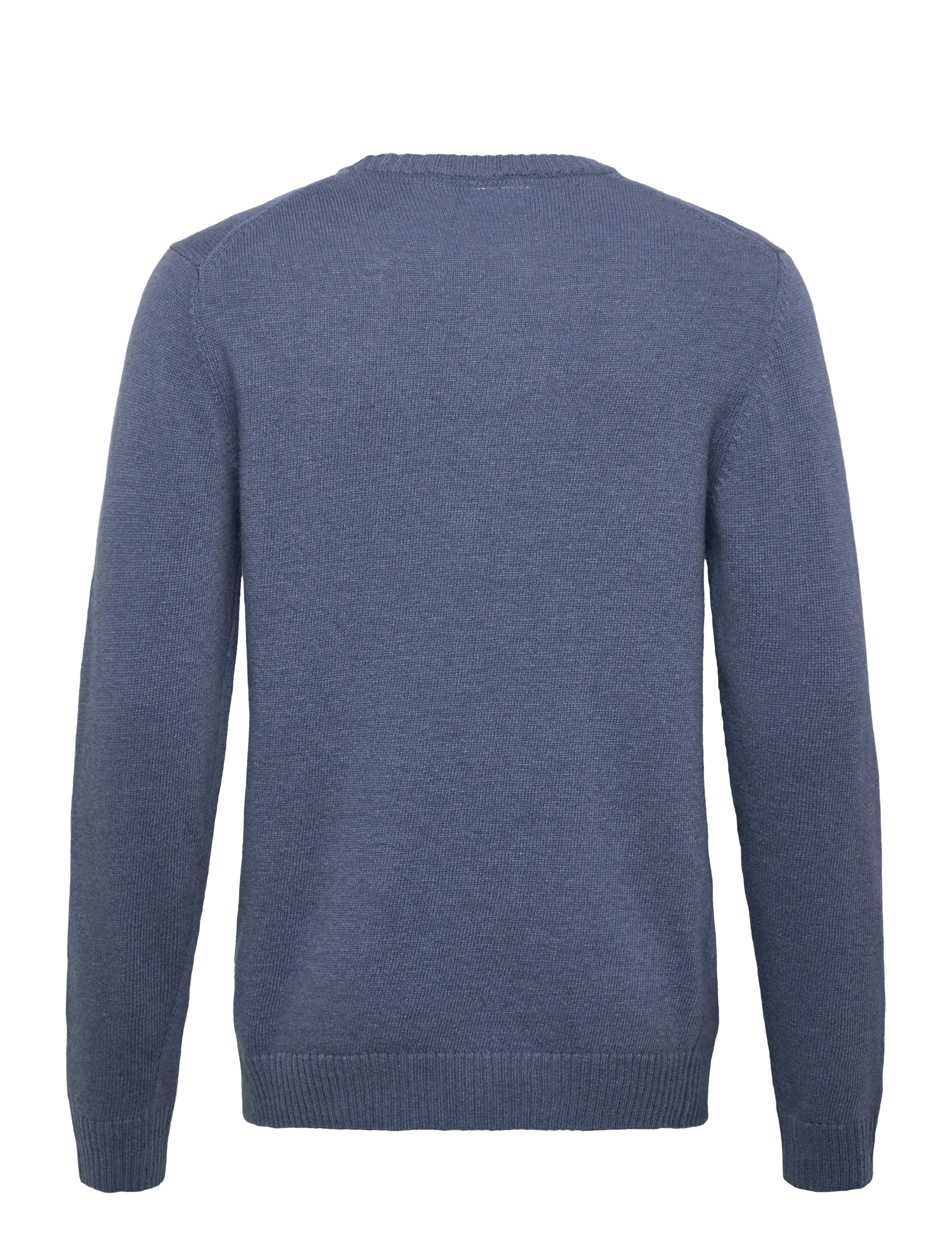 Lindbergh - Lambswool o-neck knit - rund hals - blue ice mel - 2