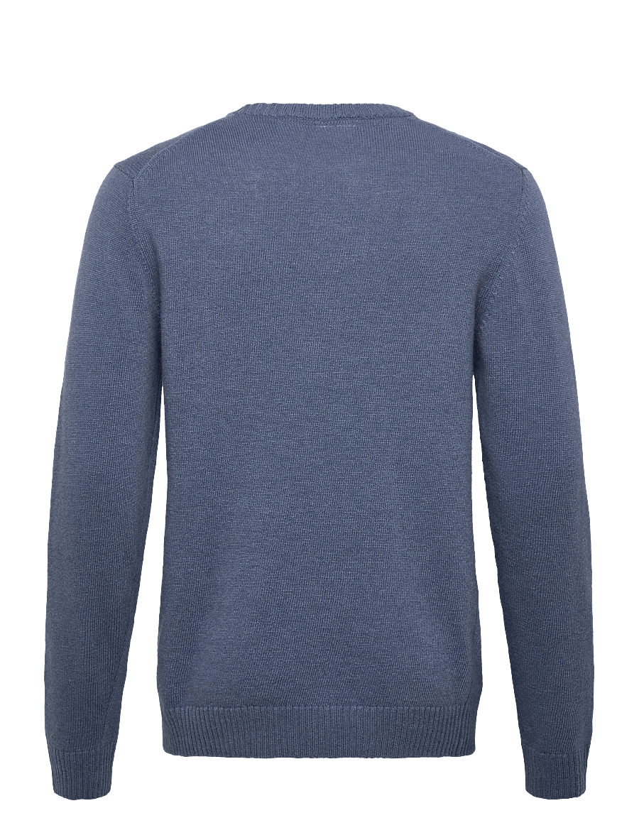 Lindbergh - Lambswool o-neck knit - Ümmarguse kaelusega kudumid - blue ice mel - 2
