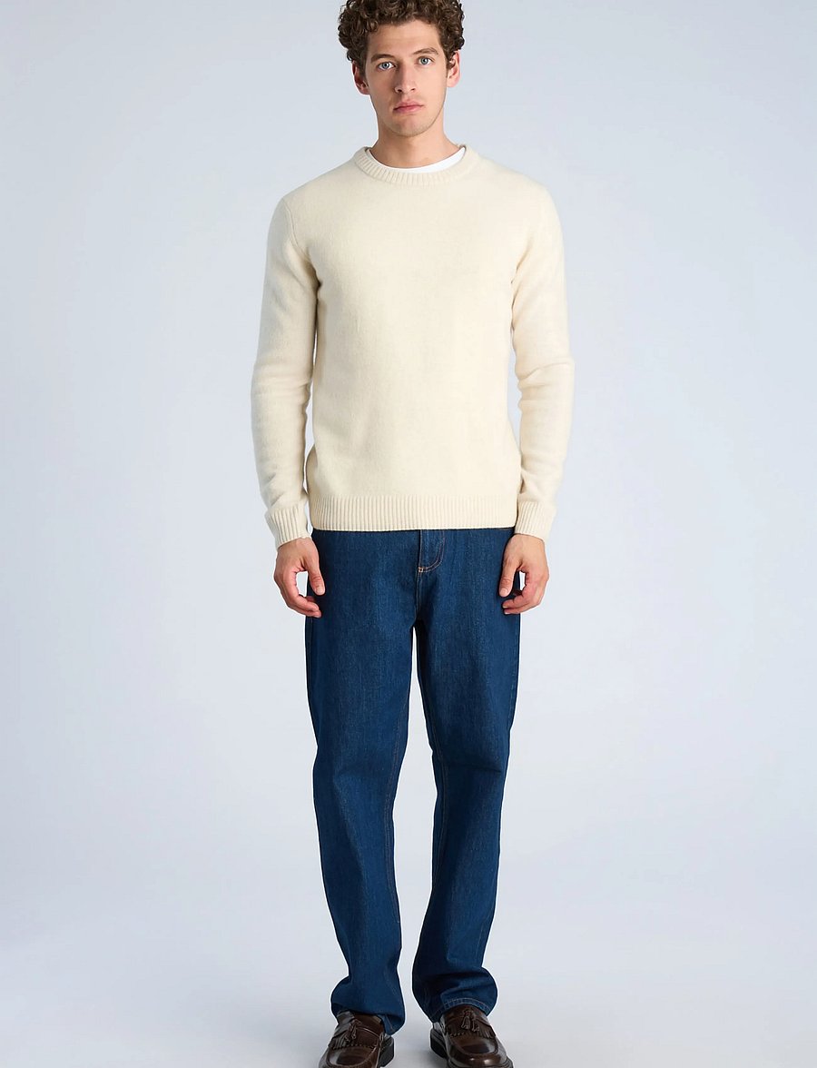 Lindbergh - Lambswool o-neck knit - Ümara kaelusega - chalk white - 0