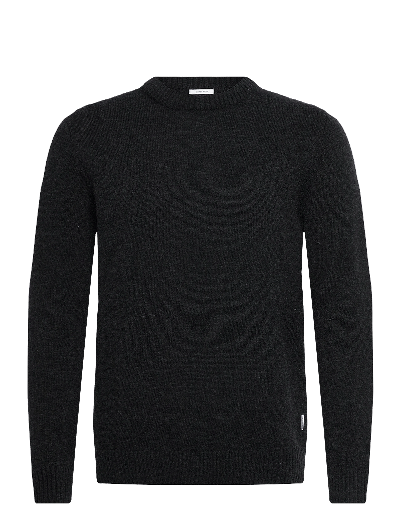 Lindbergh - Lambswool o-neck knit - rundhals - charcoal mel - 1