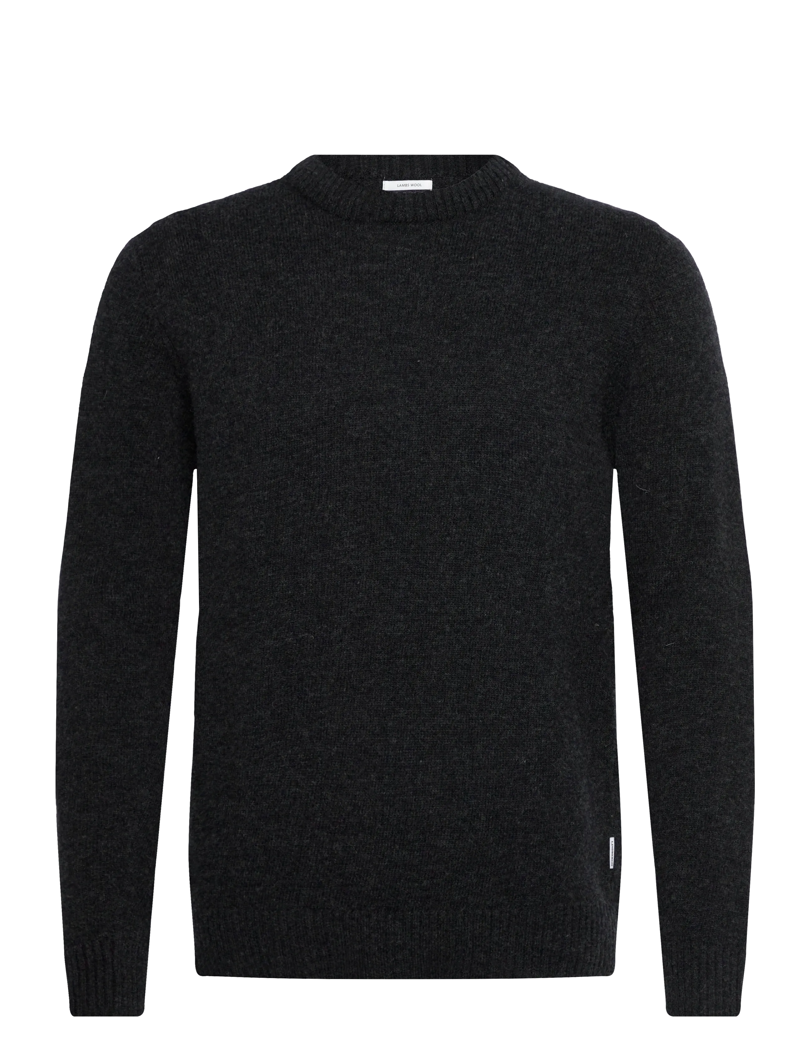 Lindbergh - Lambswool o-neck knit - rundhals - charcoal mel - 1