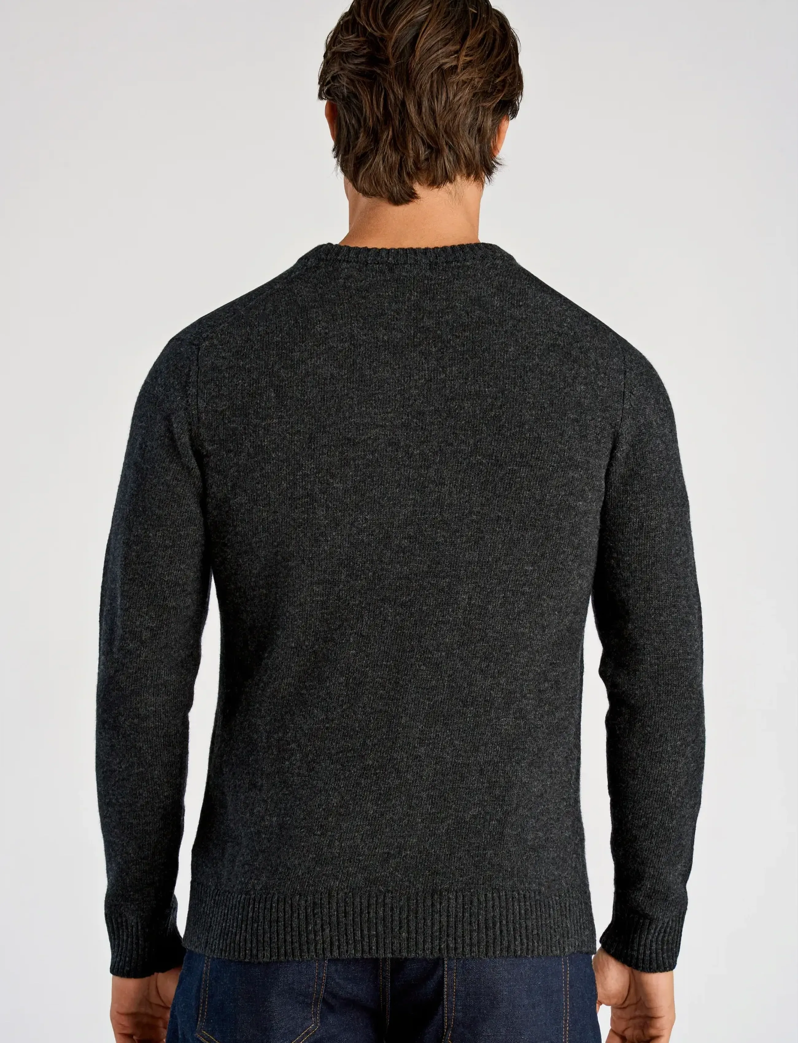 Lindbergh - Lambswool o-neck knit - round necks - charcoal mel - 3
