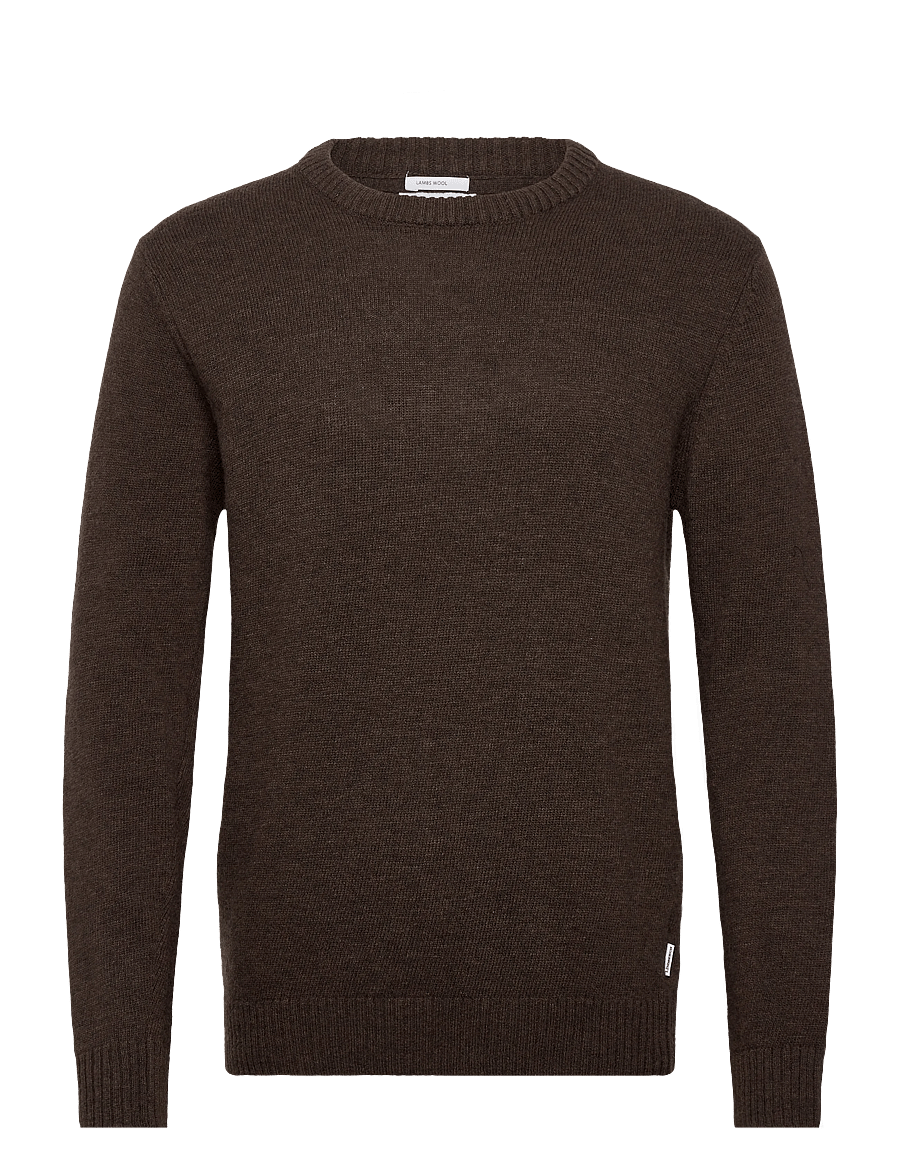 Lindbergh - Lambswool o-neck knit - rundhals - dk brown mel - 1