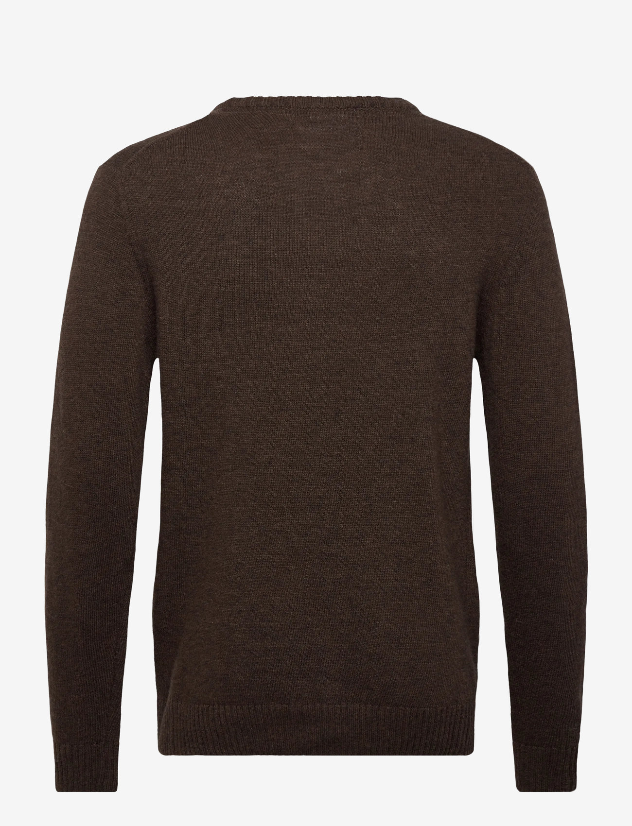 Lindbergh - Lambswool o-neck knit - rund hals - dk brown mel - 2