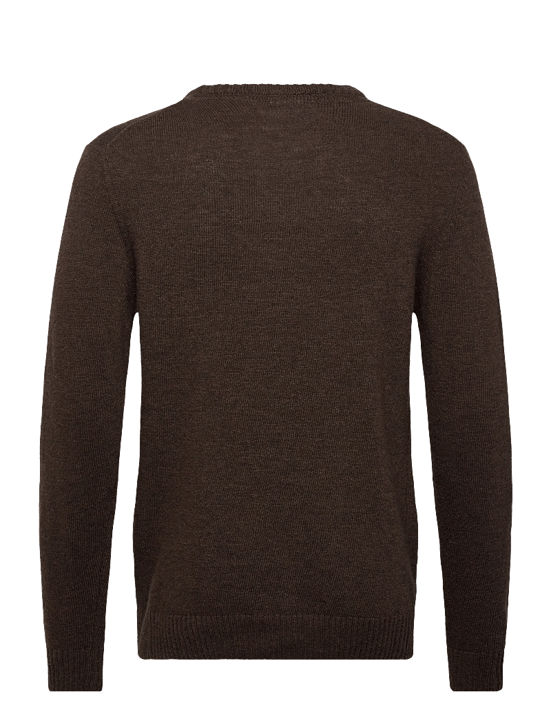 Lindbergh - Lambswool o-neck knit - Ümmarguse kaelusega kudumid - dk brown mel - 2