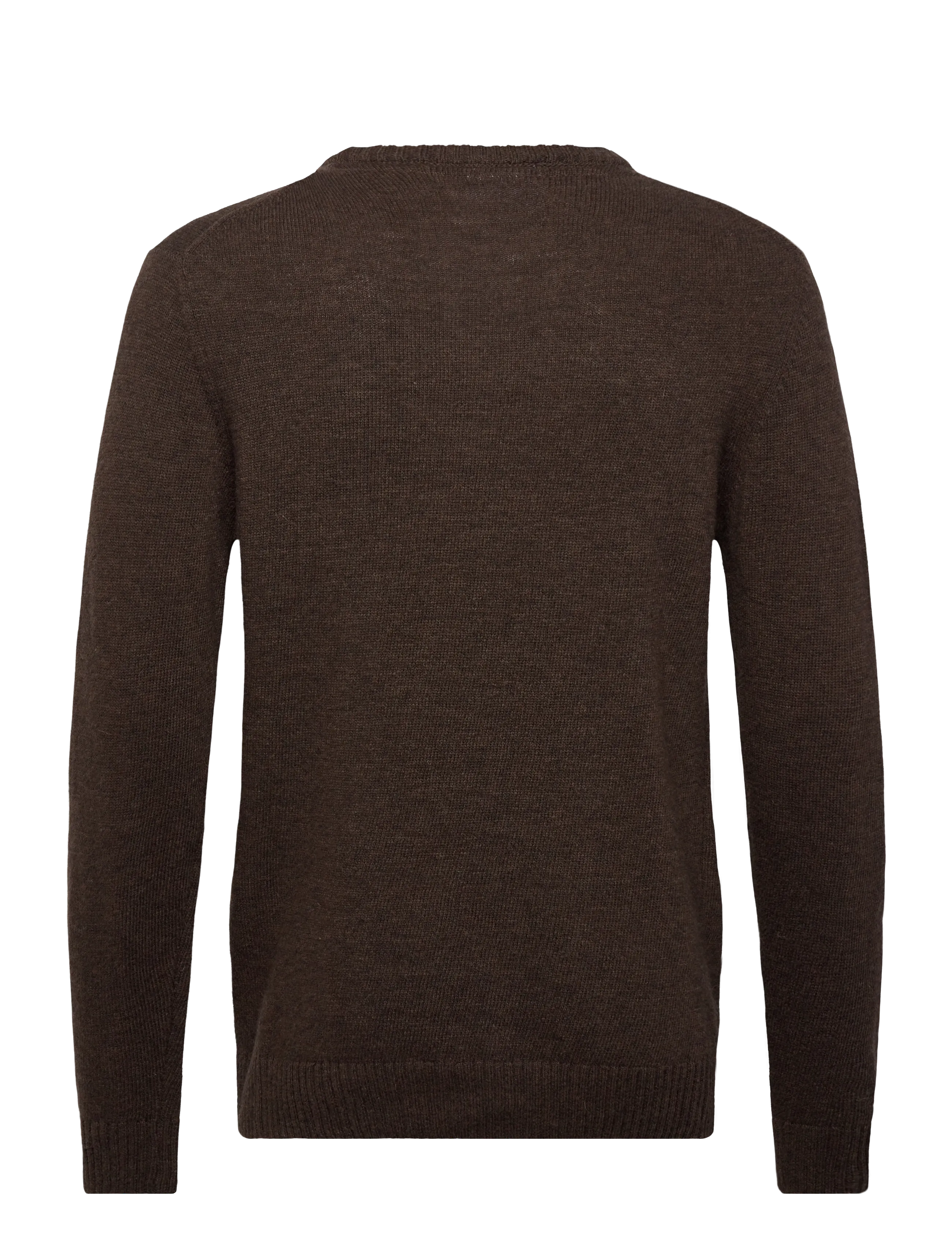 Lindbergh - Lambswool o-neck knit - rund hals - dk brown mel - 2