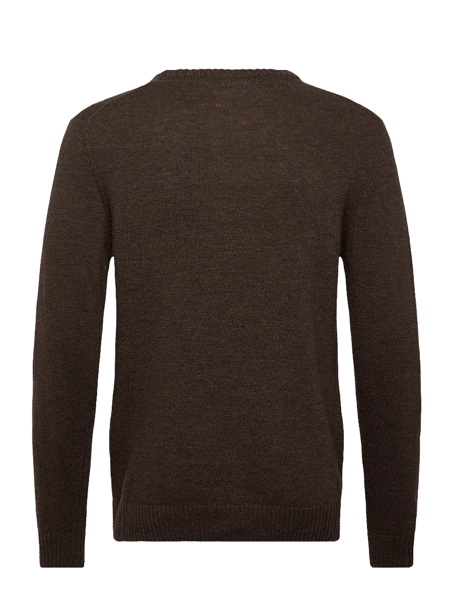 Lindbergh - Lambswool o-neck knit - rundhals - dk brown mel - 2