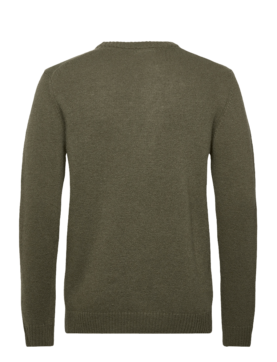 Lindbergh - Lambswool o-neck knit - Ümmarguse kaelusega kudumid - dusty army - 2