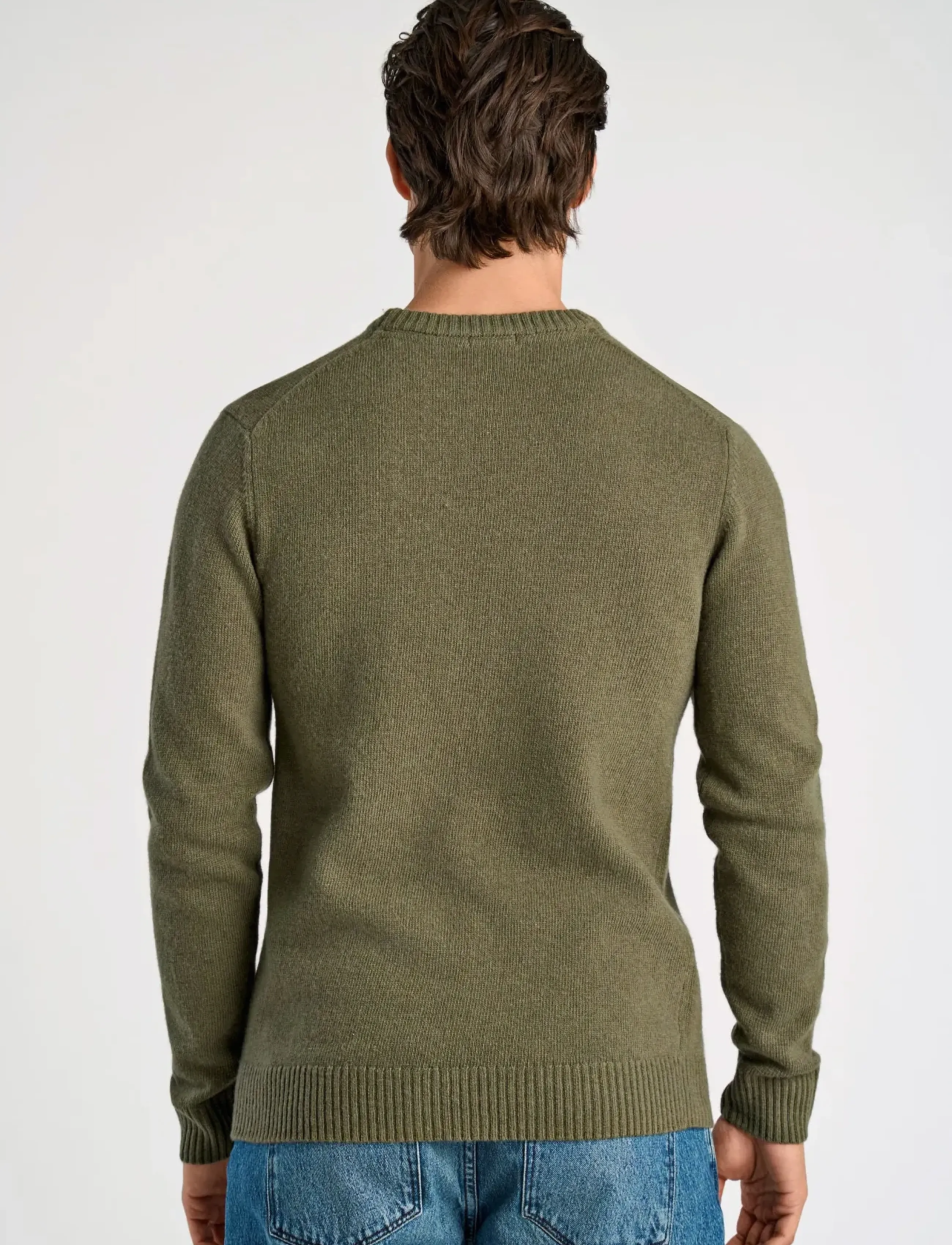 Lindbergh - Lambswool o-neck knit - round necks - dusty army - 4