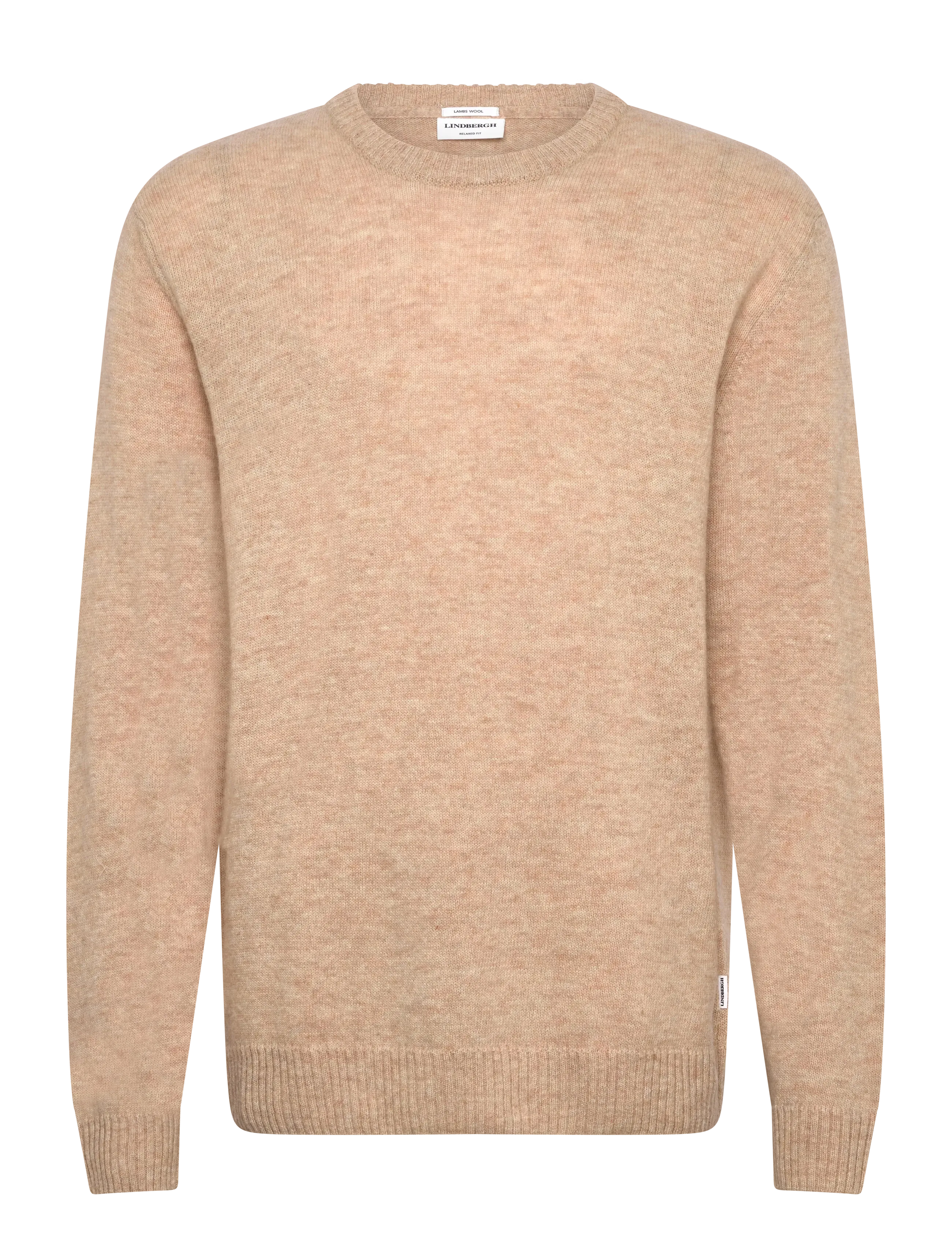 Lindbergh Lambswool O-Neck Knit, XXL, Knitwear, Beige - Round Necks, Männerswear