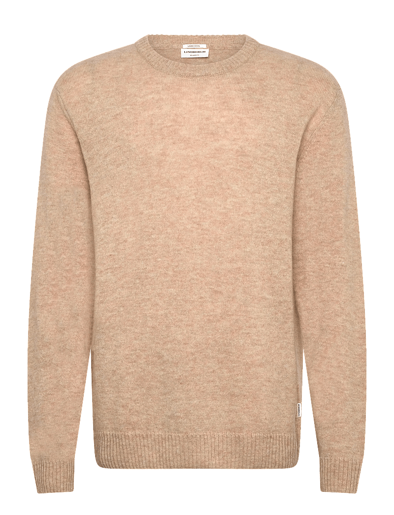 Lindbergh - Lambswool o-neck knit - rundhals - lt sand mel - 0