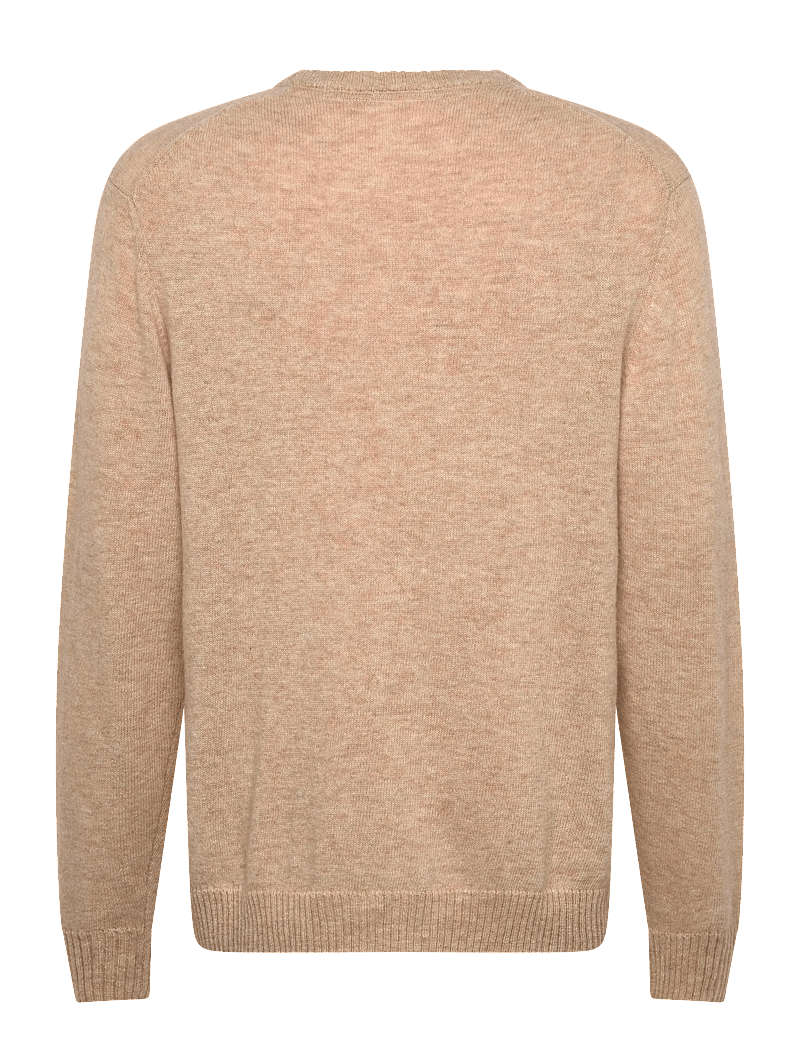 Lindbergh - Lambswool o-neck knit - rundhals - lt sand mel - 1