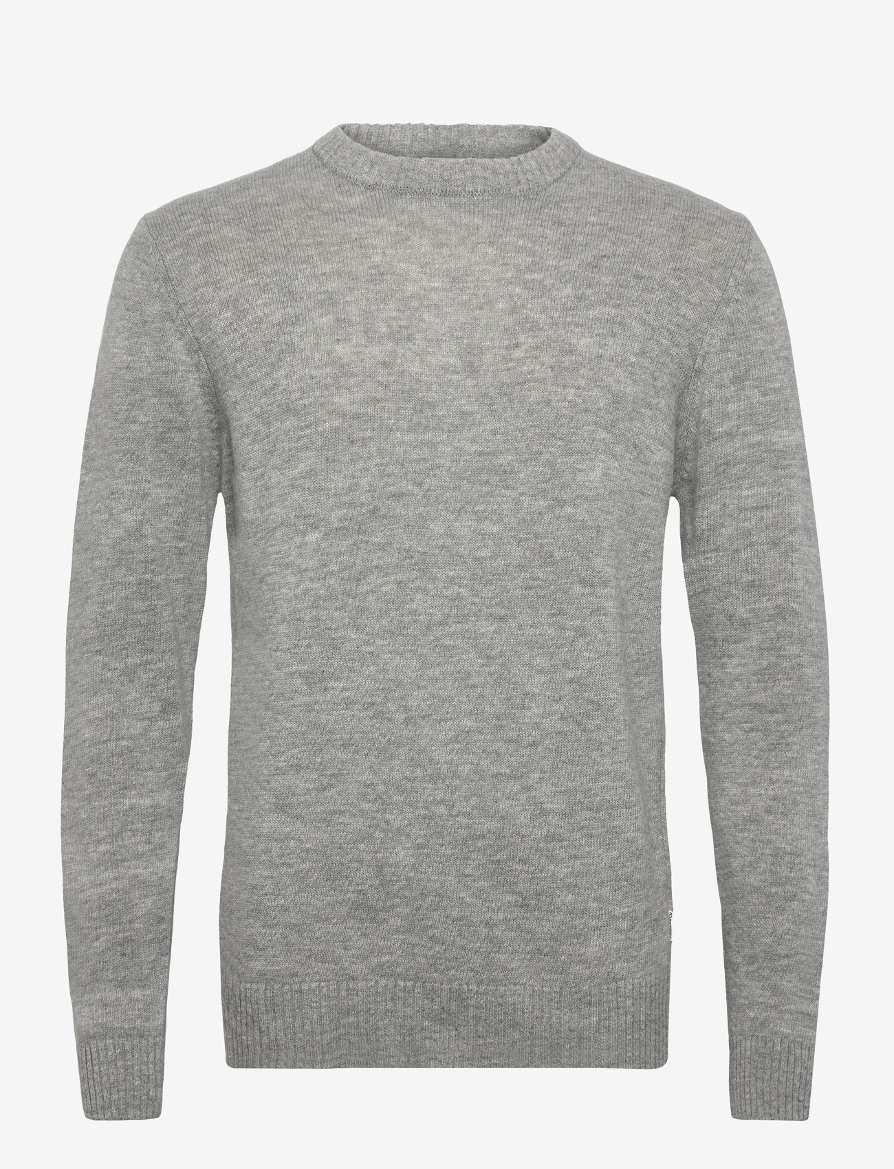 Lindbergh - Lambswool o-neck knit - rundhalsad - mid grey mel - 1