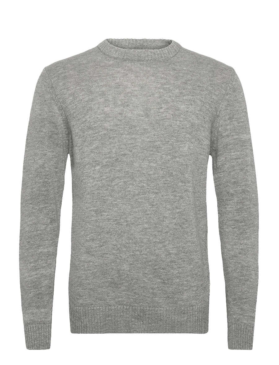 Lindbergh - Lambswool o-neck knit - rundhals - mid grey mel - 1