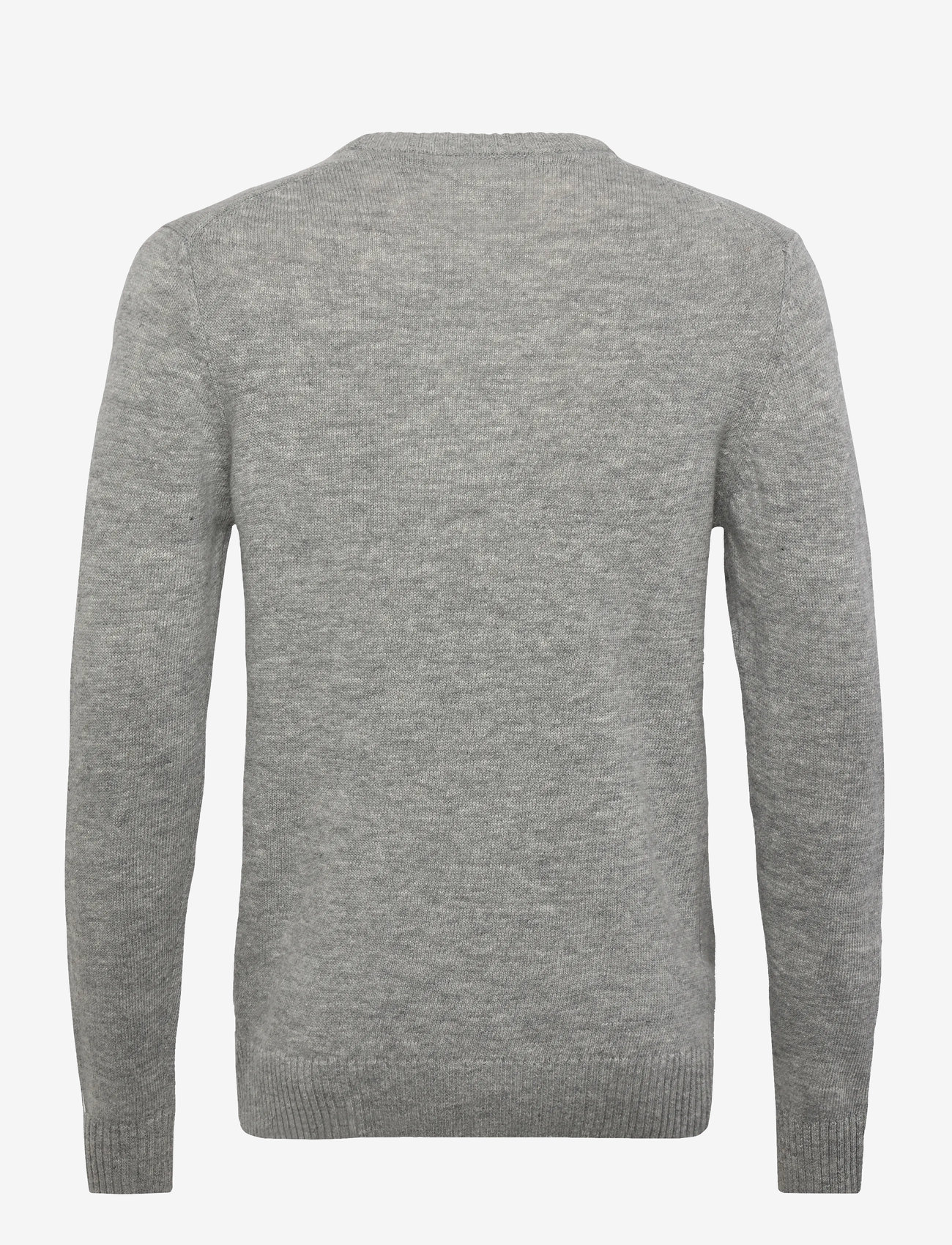 Lindbergh - Lambswool o-neck knit - rundhalsad - mid grey mel - 2