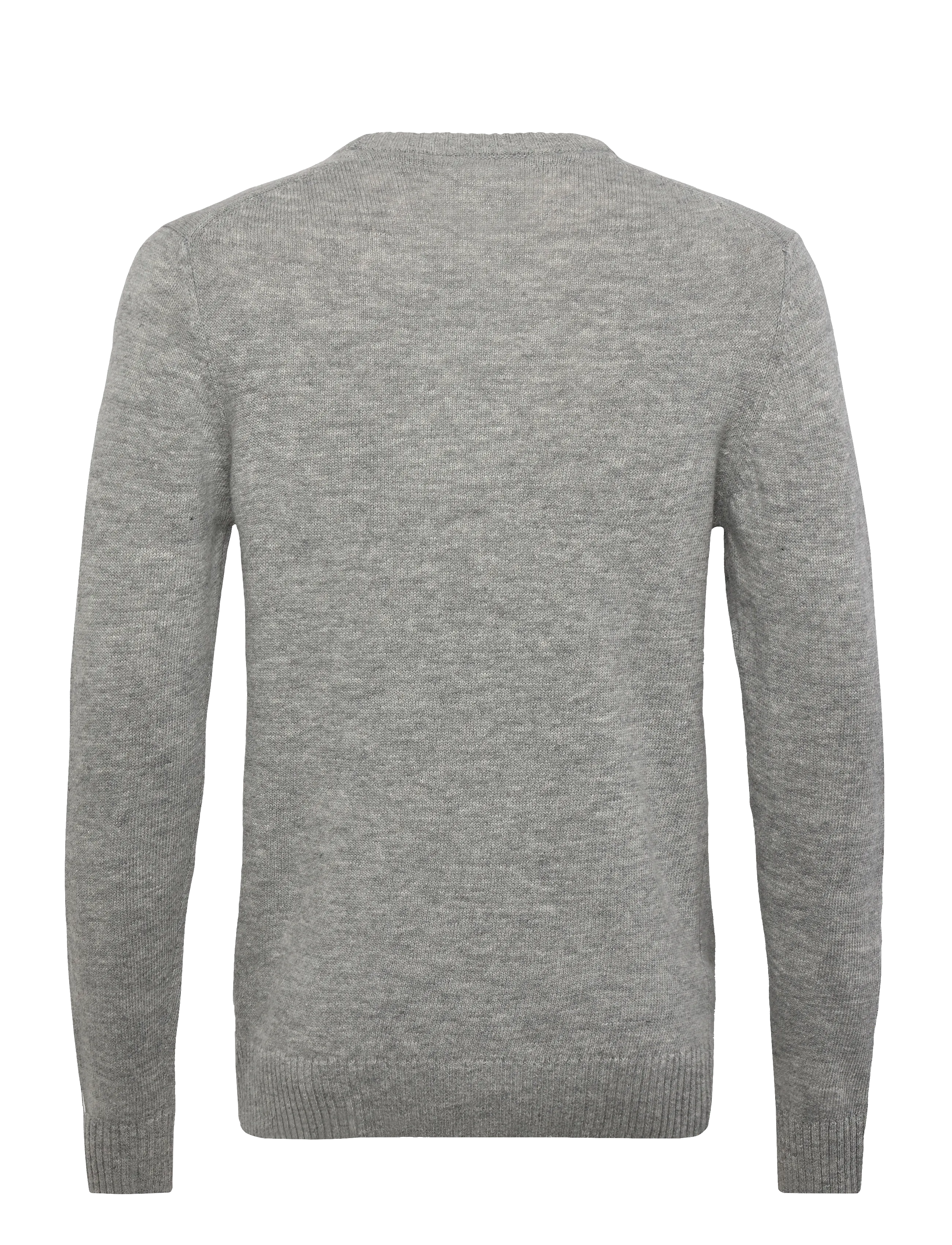Lindbergh - Lambswool o-neck knit - rundhals - mid grey mel - 2