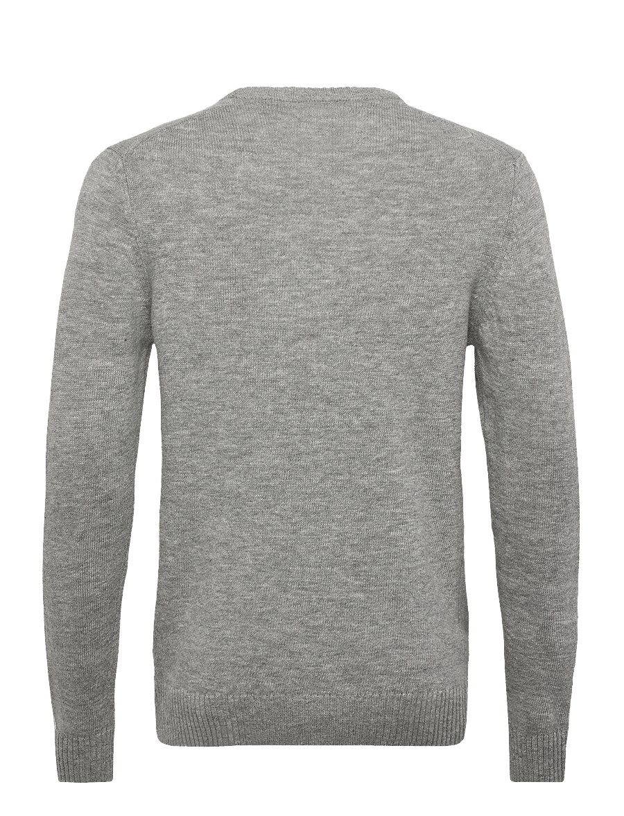 Lindbergh - Lambswool o-neck knit - rundhals - mid grey mel - 2