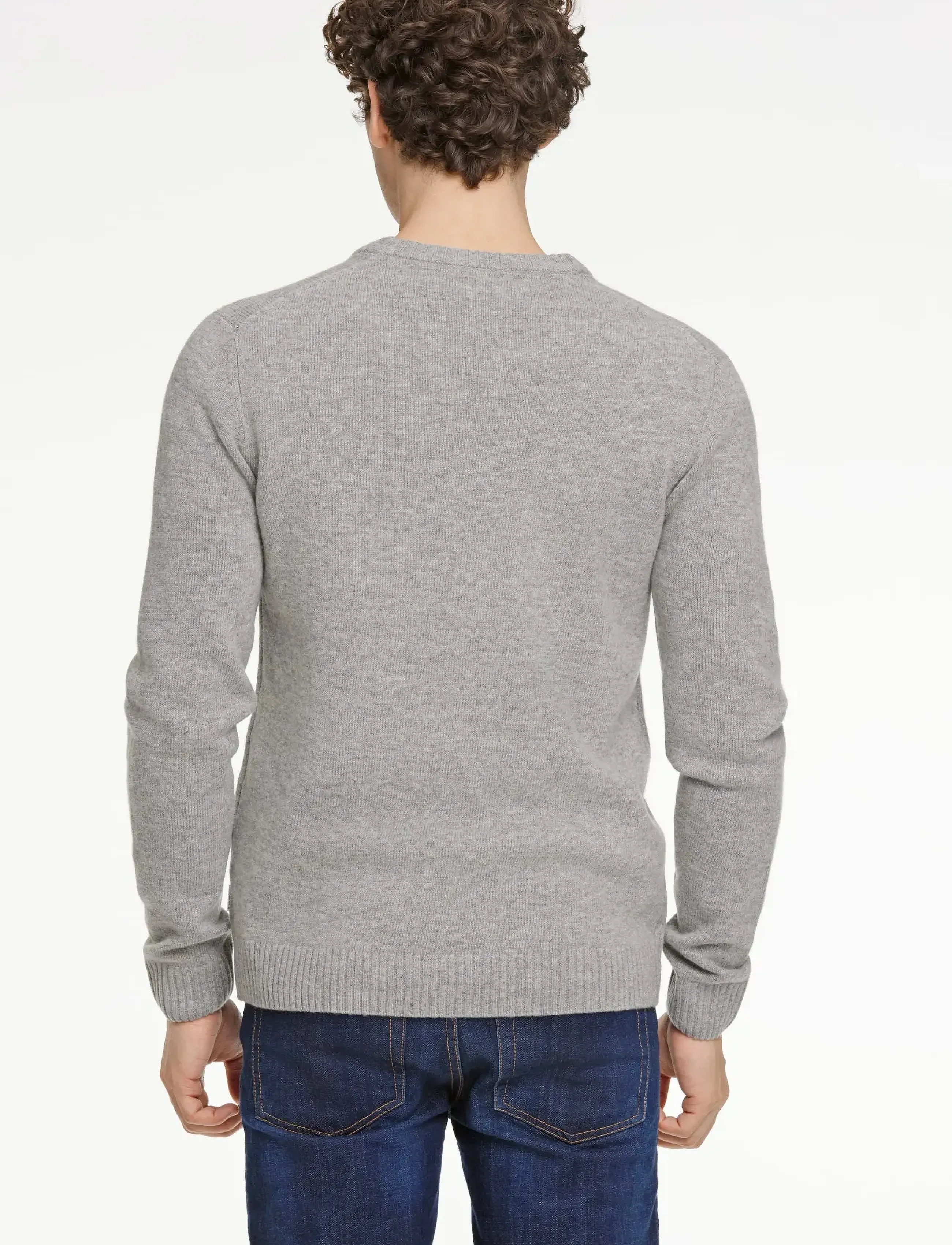 Lindbergh - Lambswool o-neck knit - rundhals - mid grey mel - 4