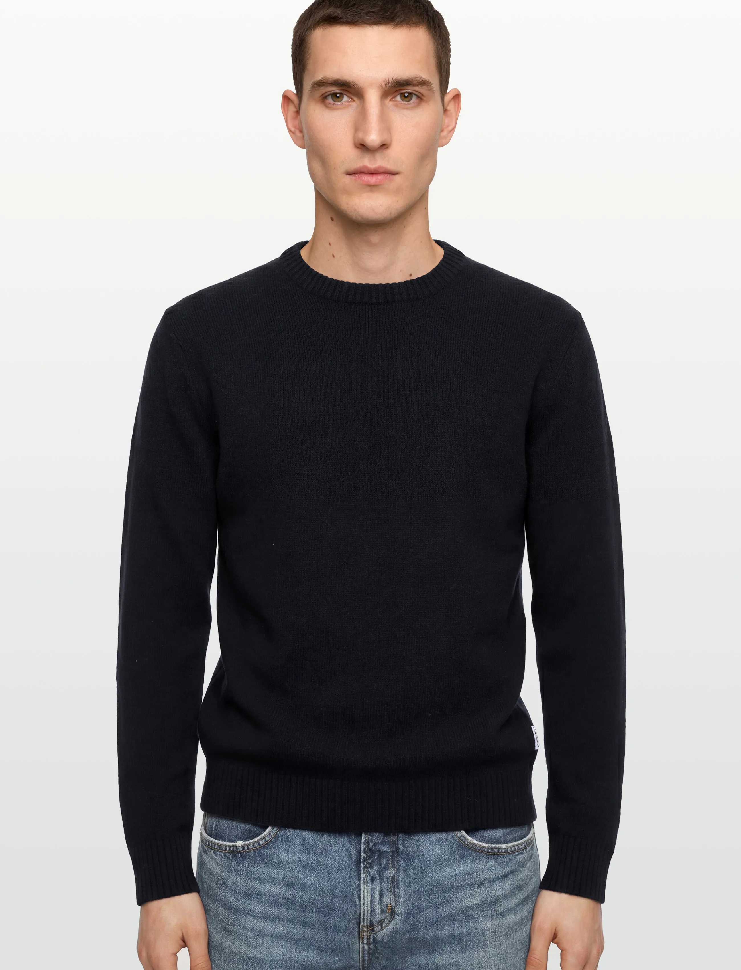 Lindbergh - Lambswool o-neck knit - basic-strickmode - navy - 3