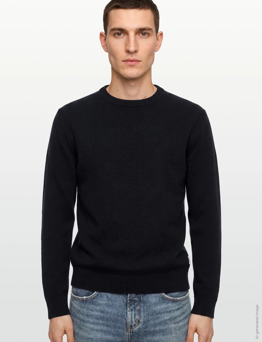 Lindbergh - Lambswool o-neck knit - rundhalsad - navy - 3