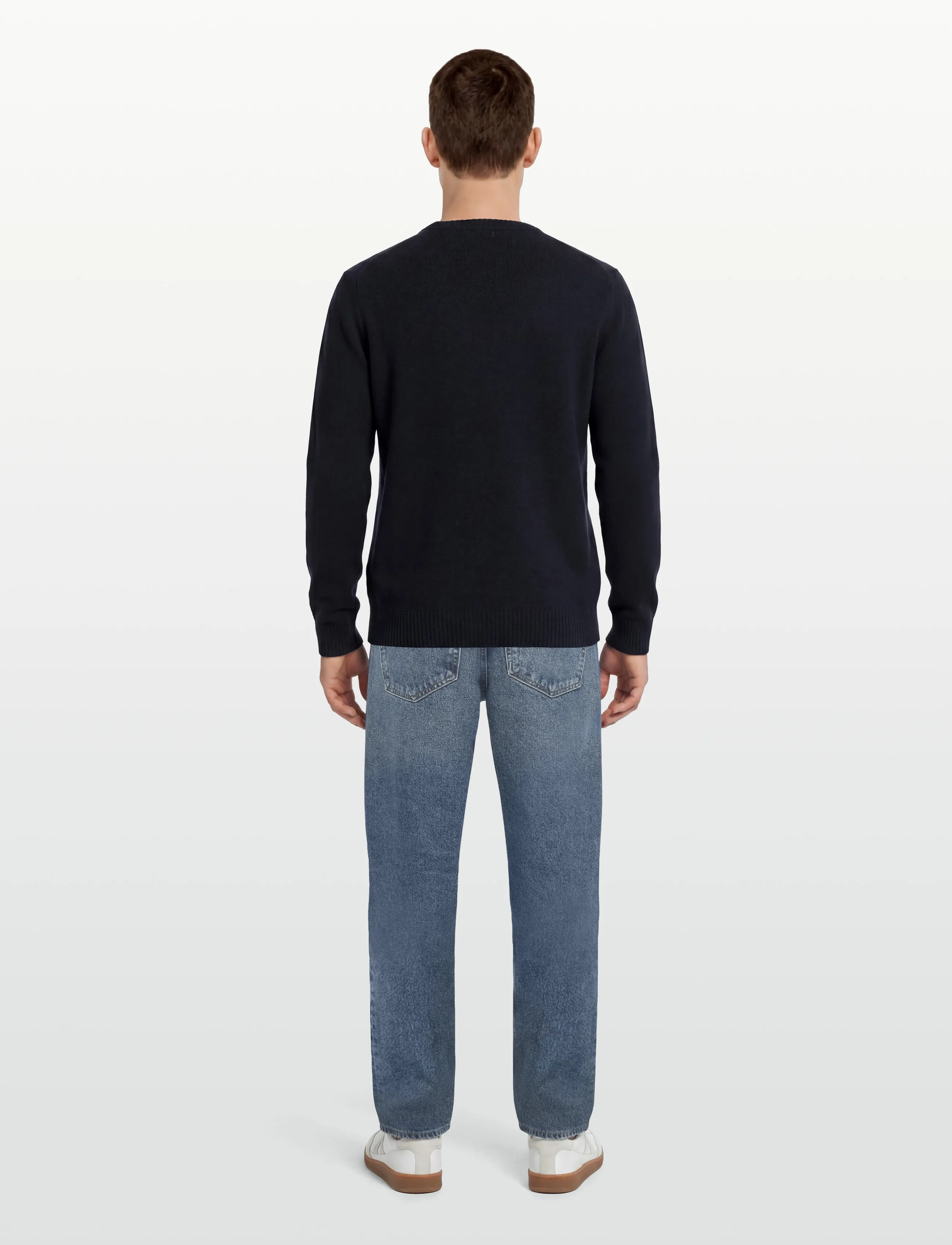 Lindbergh - Lambswool o-neck knit - basic-strickmode - navy - 4