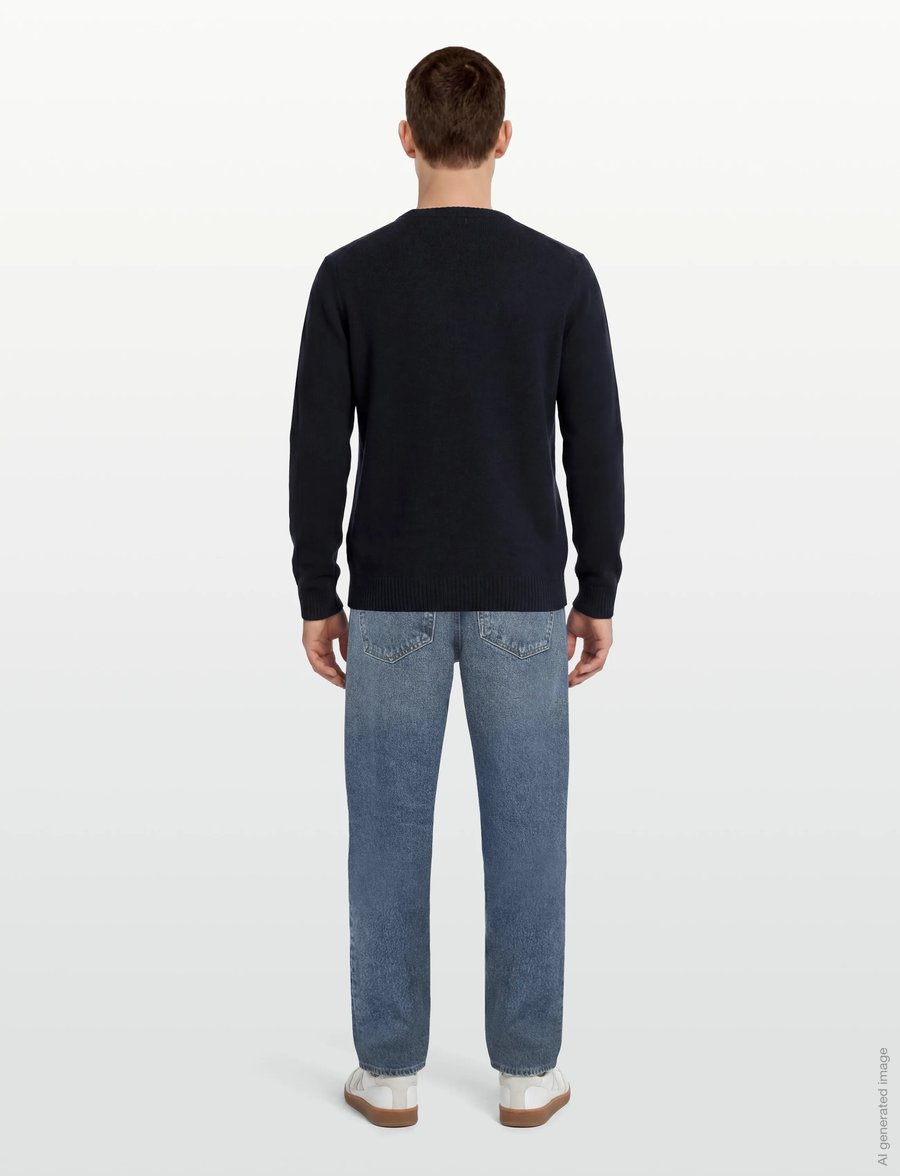 Lindbergh - Lambswool o-neck knit - rundhalsad - navy - 4