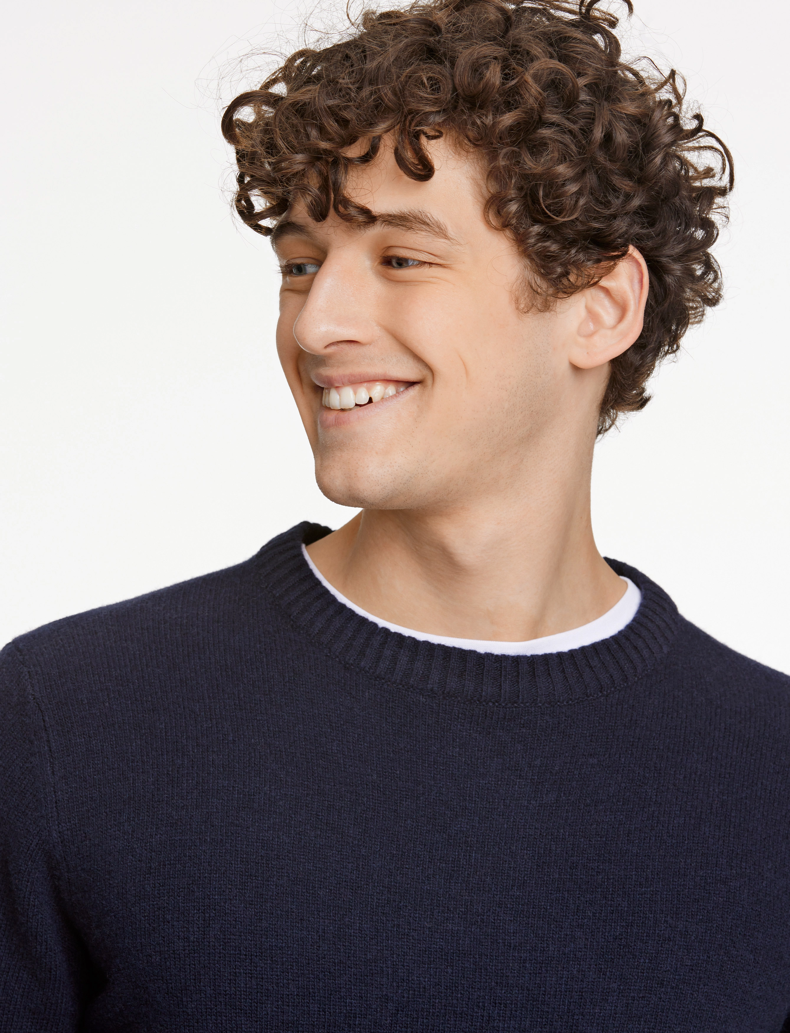 Lindbergh Lambswool O-Neck Knit stickade tröjor herr – bild 4