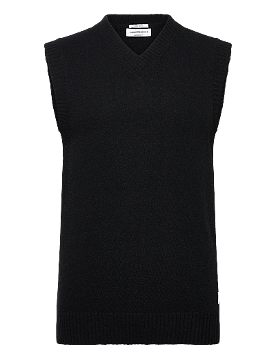 Lindbergh Lambswool v-neck slipover - Odzież - BLACK / black