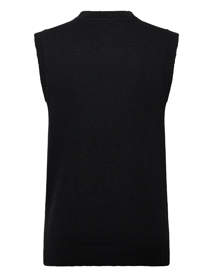 Lindbergh - Lambswool v-neck slipover - gestrickte westen - black - 1