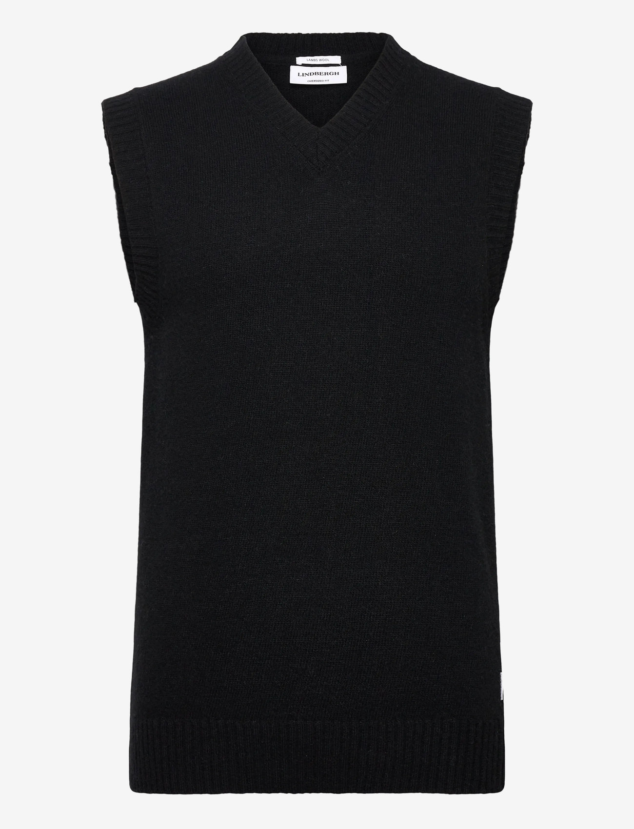 Lindbergh - Lambswool v-neck slipover - sügisesed riided - black - 0